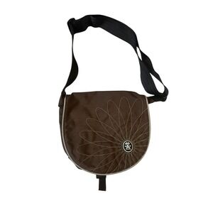 CRUMPLER Flower Print Brown Messenger Bag Crossbody Adjustable Strap Y2K